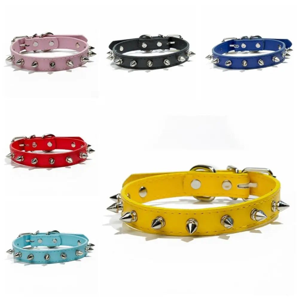 PU Leather Spiked Collar For Cats And Dogs Adjustable