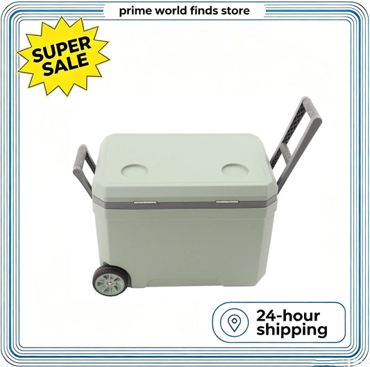 Insulated Wheeled Portable Cooler For Outdoor Fishing