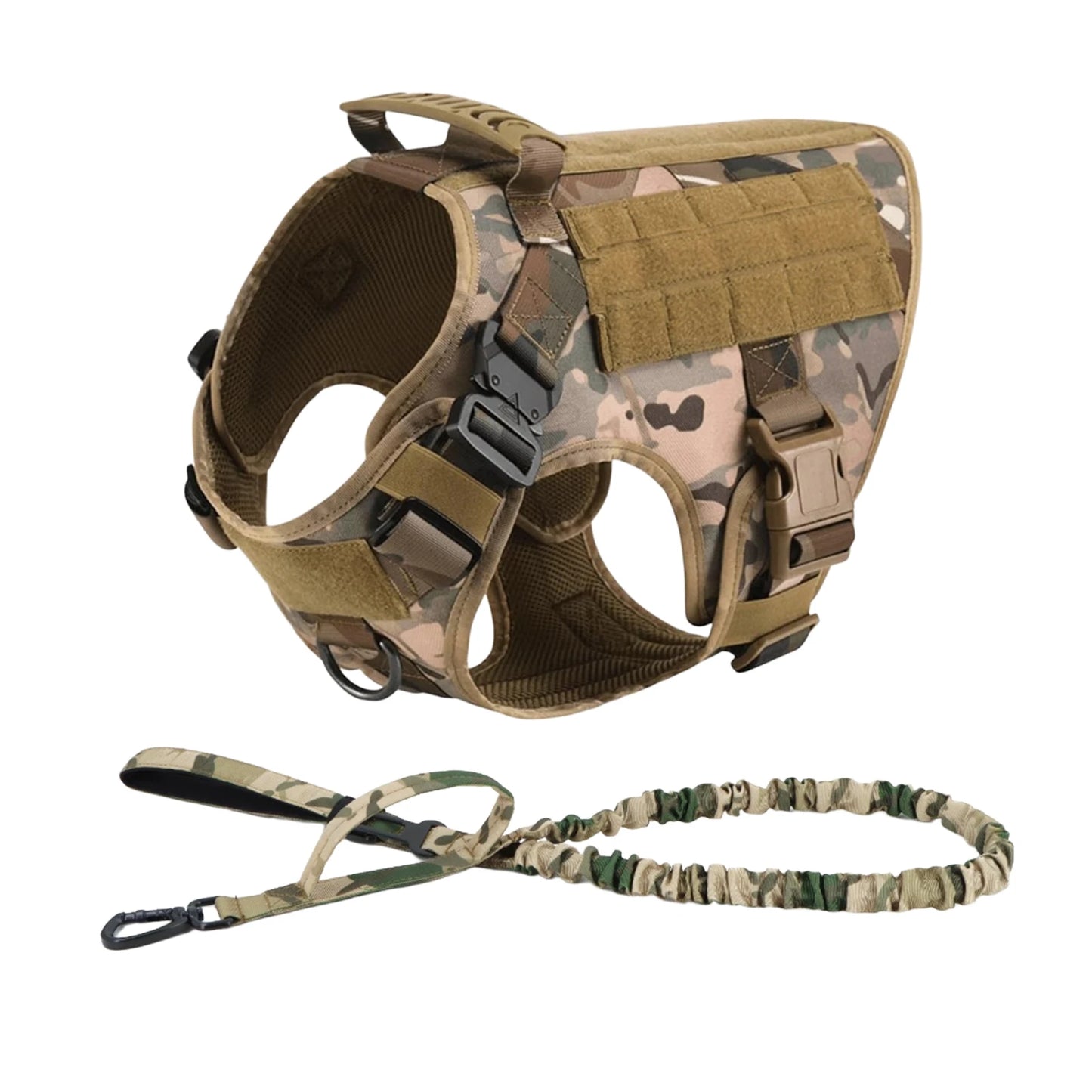 Tactical Dog Harness Vest Molle Pouches Nylon