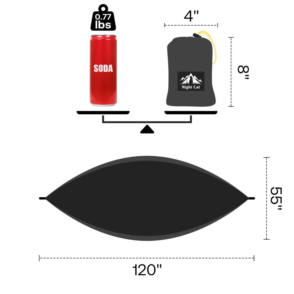 Night Cat Ultralight Pocket Hammock for Solo Hiking