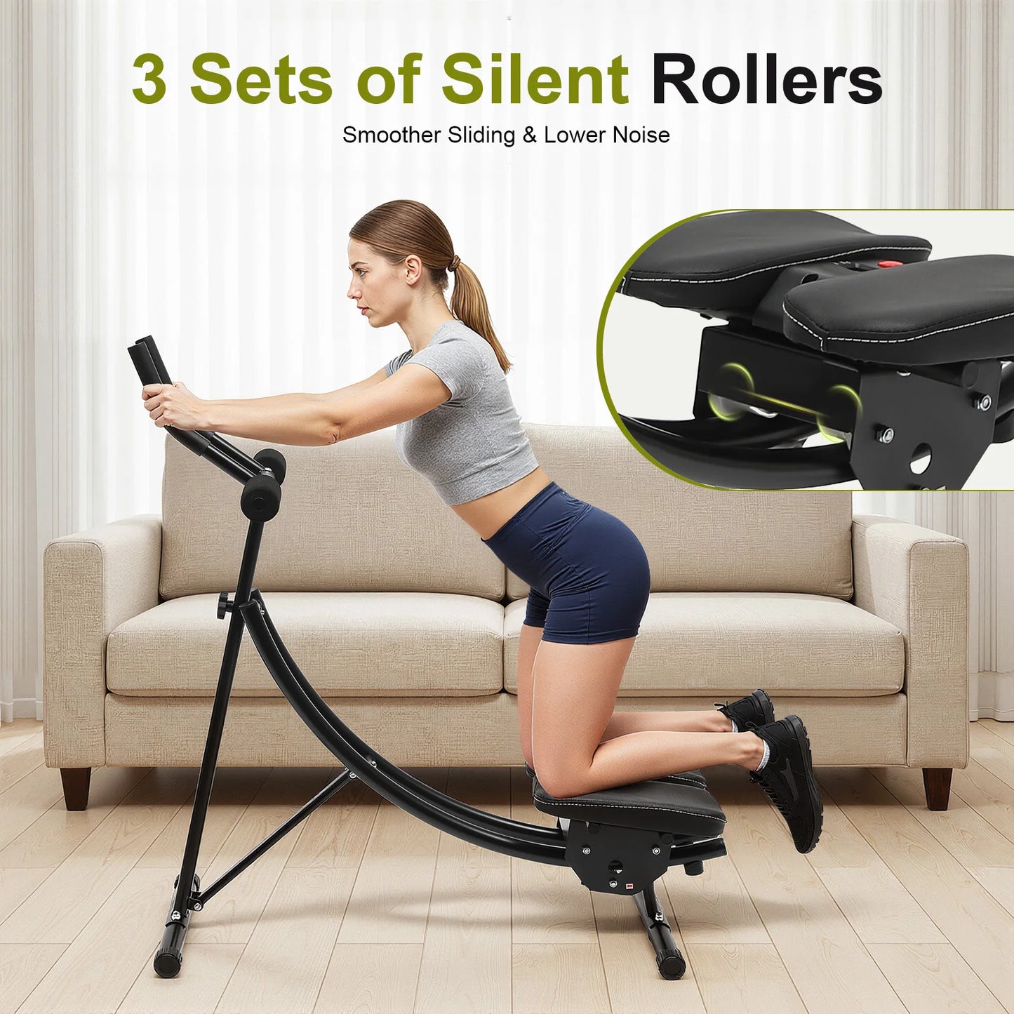 Ab Machine With LED Display 330lb Capacity 3 Level Adjustable
