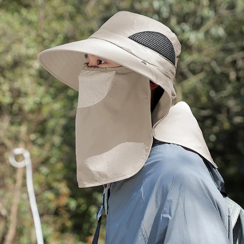 UV Protection Outdoor Hat With Neck Flap For Men Women