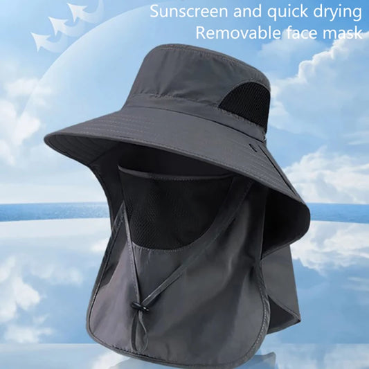 UV Protection Outdoor Hat With Neck Flap For Men Women