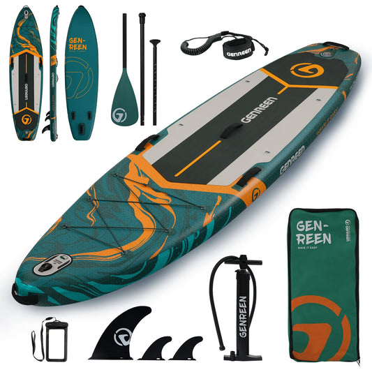 Quashley Inflatable Stand Up Paddleboard Ultra Stable With Three Fins