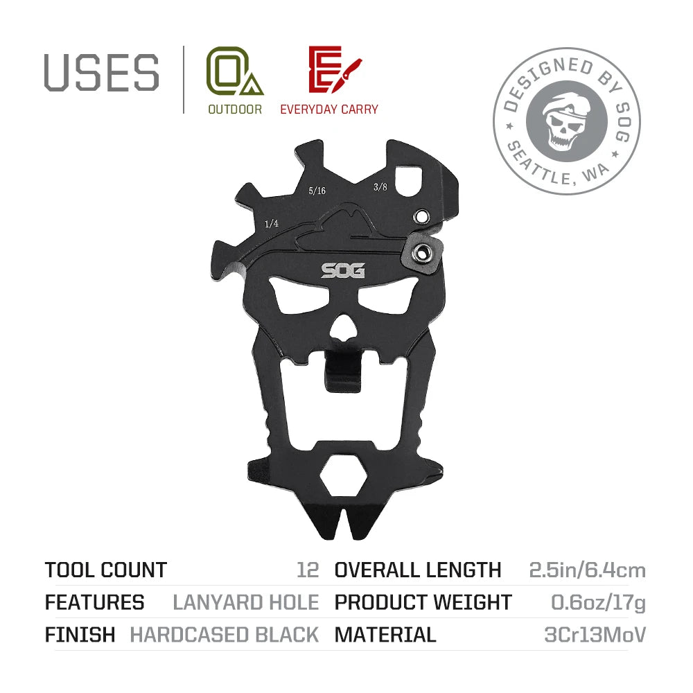 SOG MacV Stainless Steel EDC Multitool Keychain Bottle Opener Screwdriver
