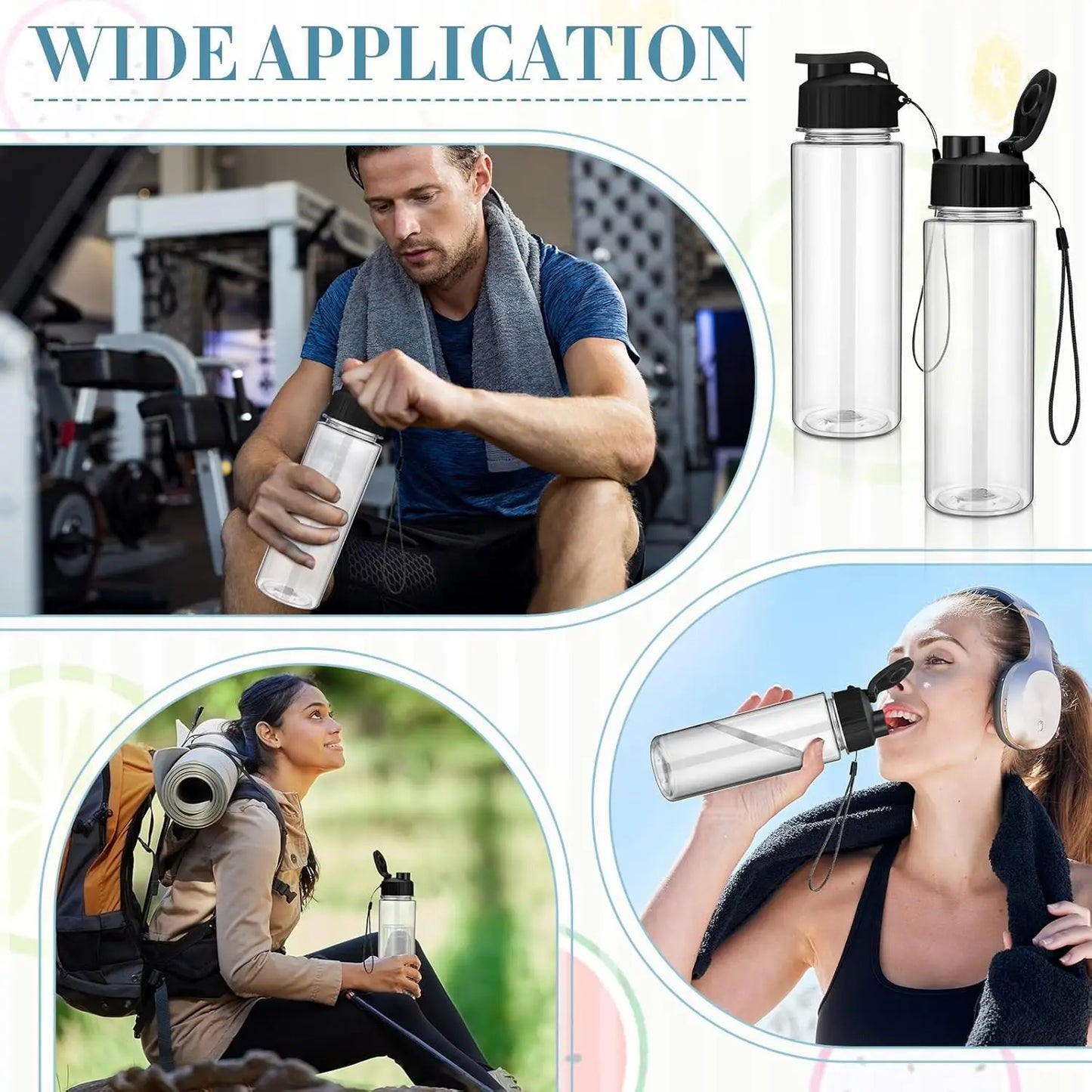 YTYIN 50 Pack Plastic Water Bottles Leak Proof