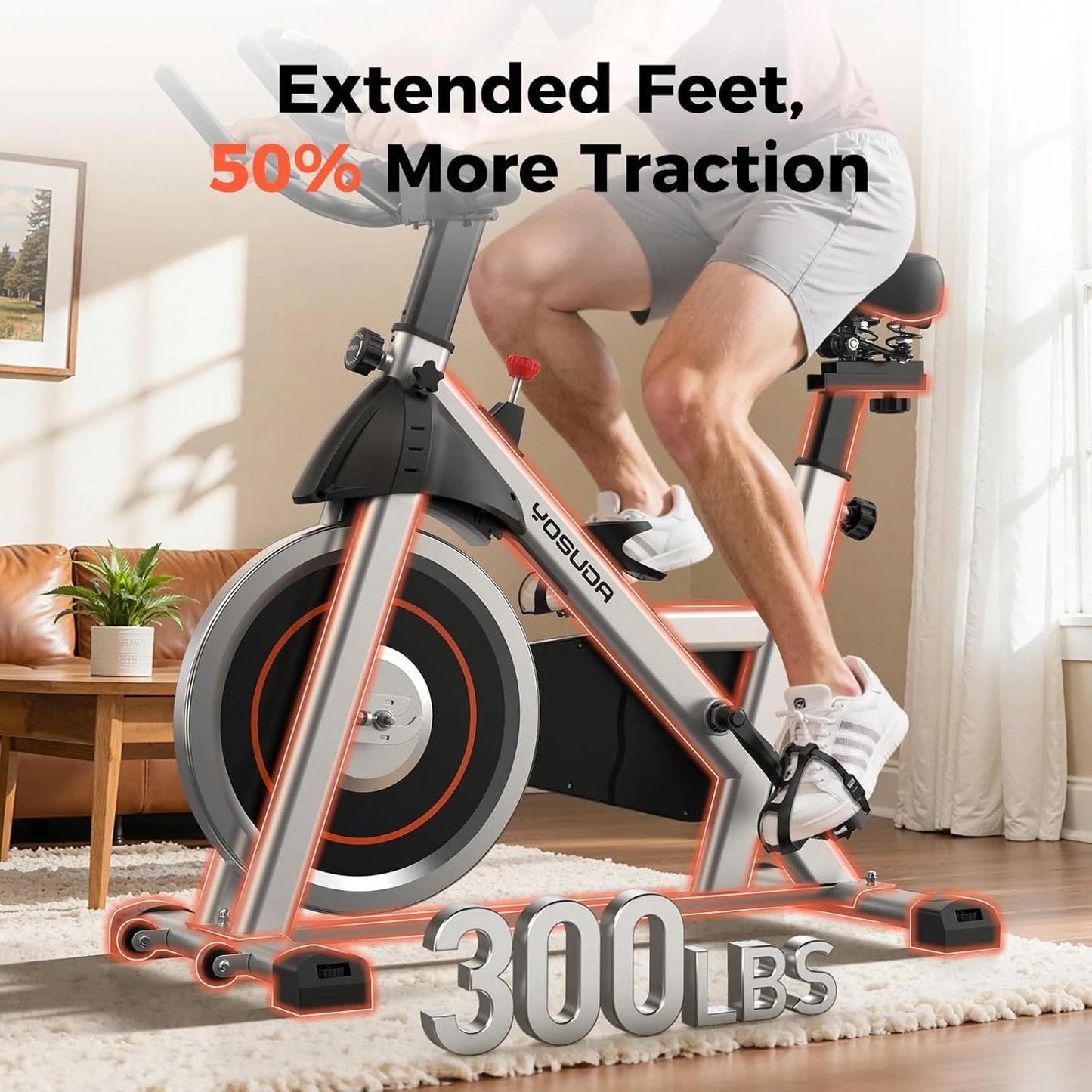 YOSUDA Indoor Magnetic Exercise Bike With Exclusive App Bluetooth