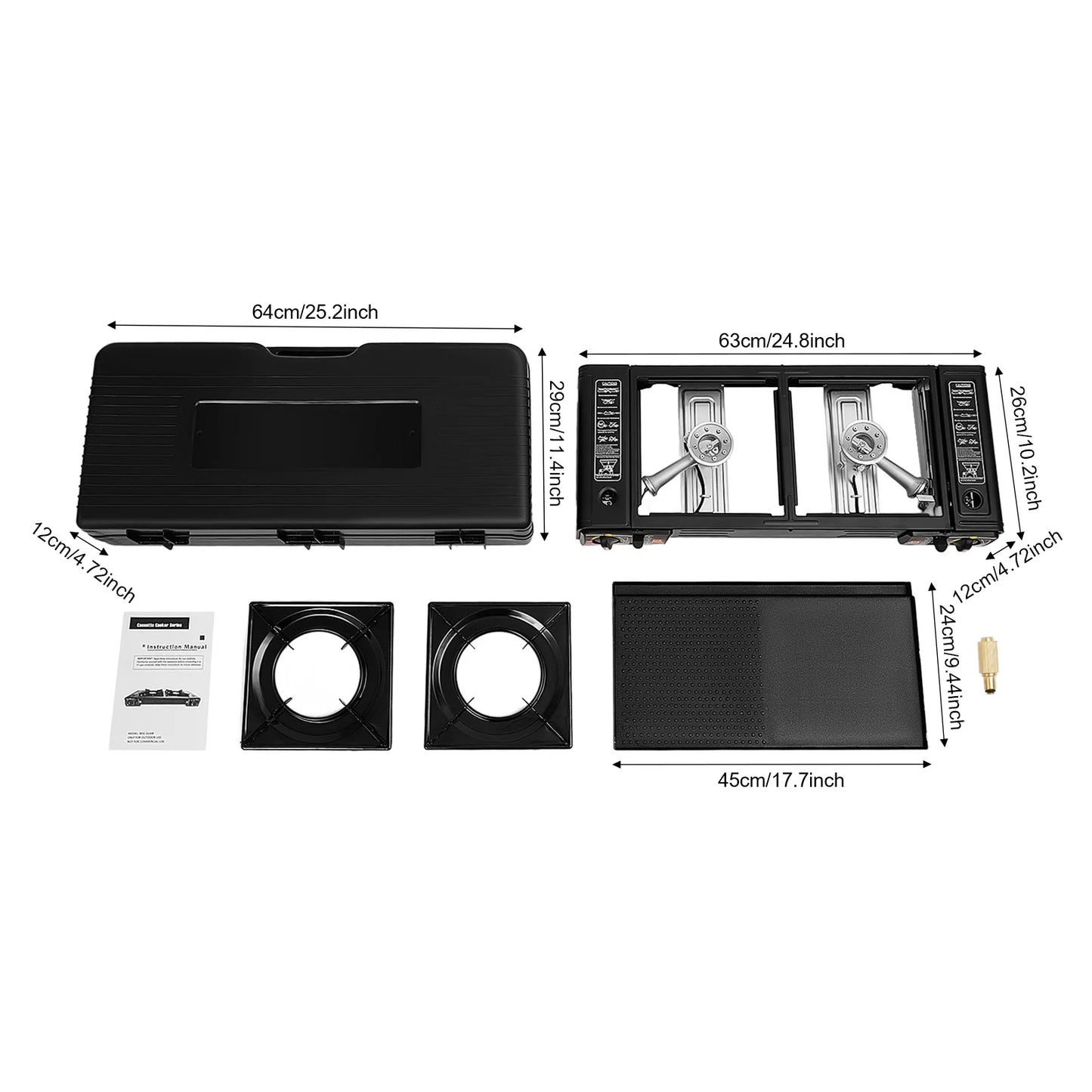 Dual Burner Portable Gas Stove 5000W With Piezo Ignition