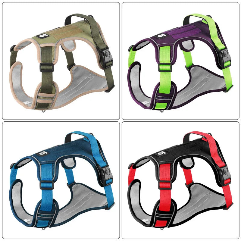 Reflective Dog Harness Vest Waterproof 1680D Oxford Cloth