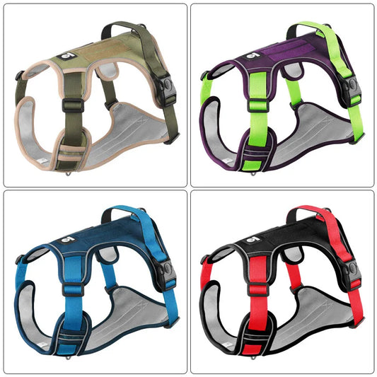 Reflective Dog Harness Vest Waterproof 1680D Oxford Cloth