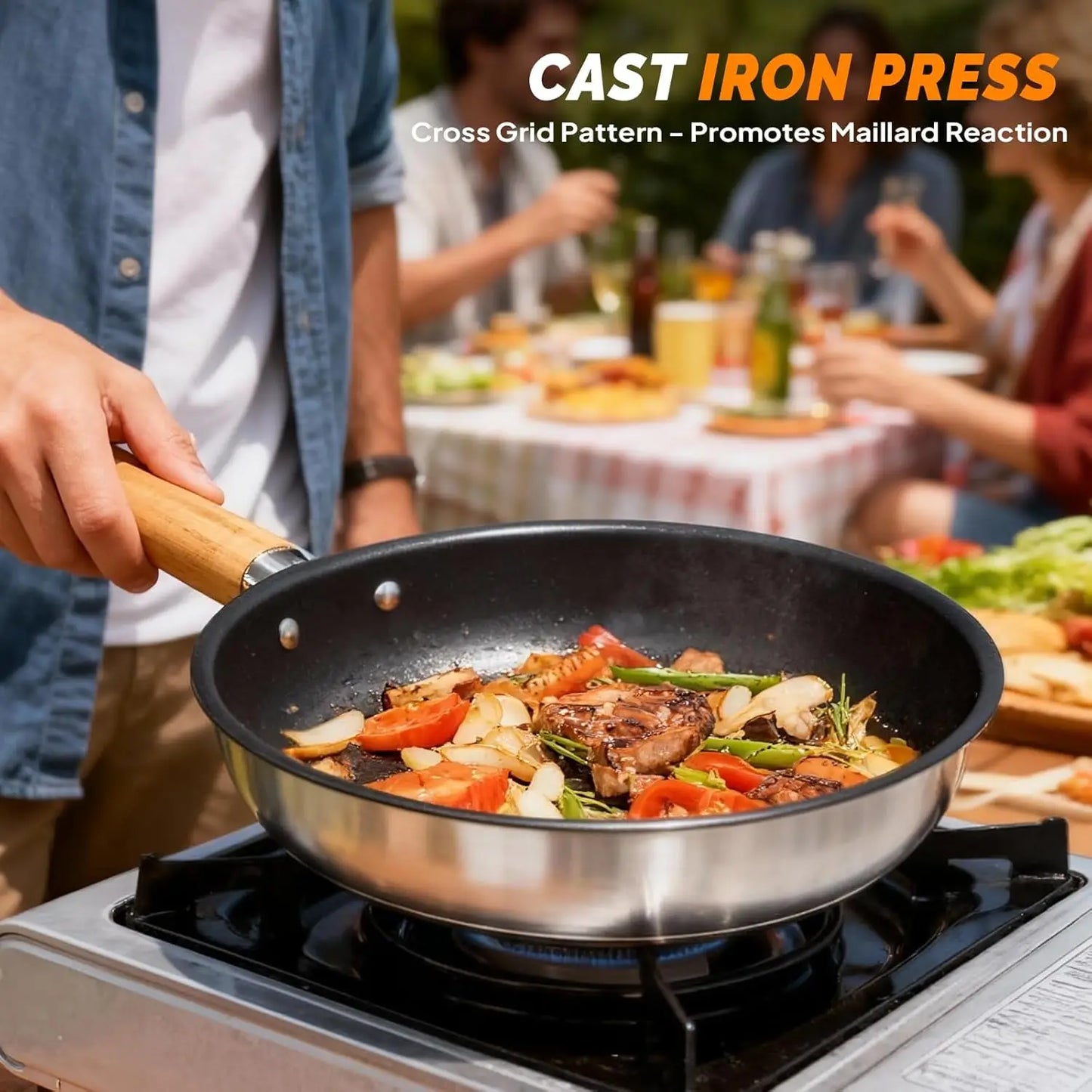 Lightweight 304 Stainless Steel Nonstick Camping Cookware Set