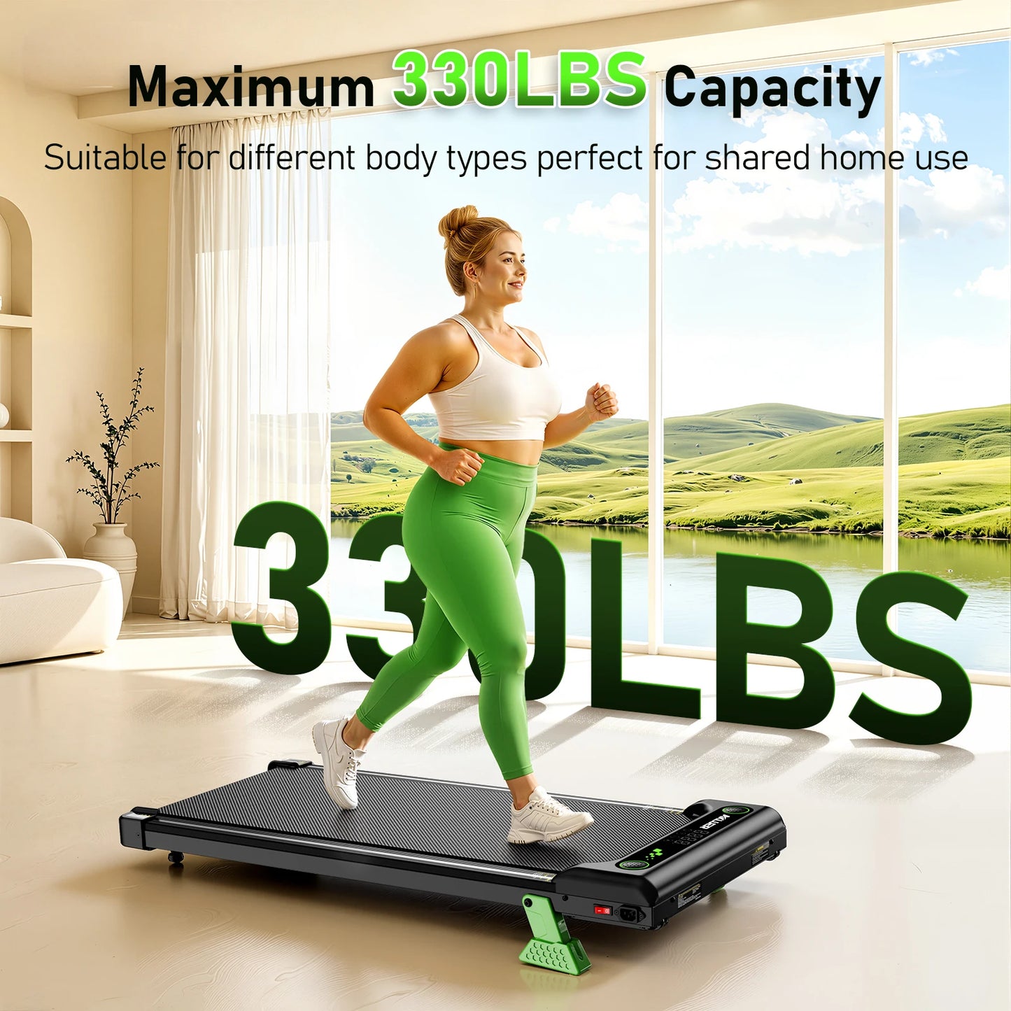 AKLUER Walking Pad Under Desk Treadmill With Incline