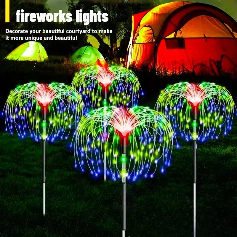 60 LEDs Solar Firework Lights Outdoor Garden Pathway Lighting