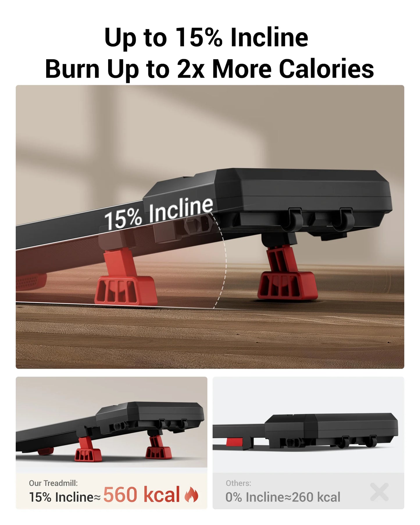 UMAY Under Desk Foldable Walking Pad Treadmill For Home Office