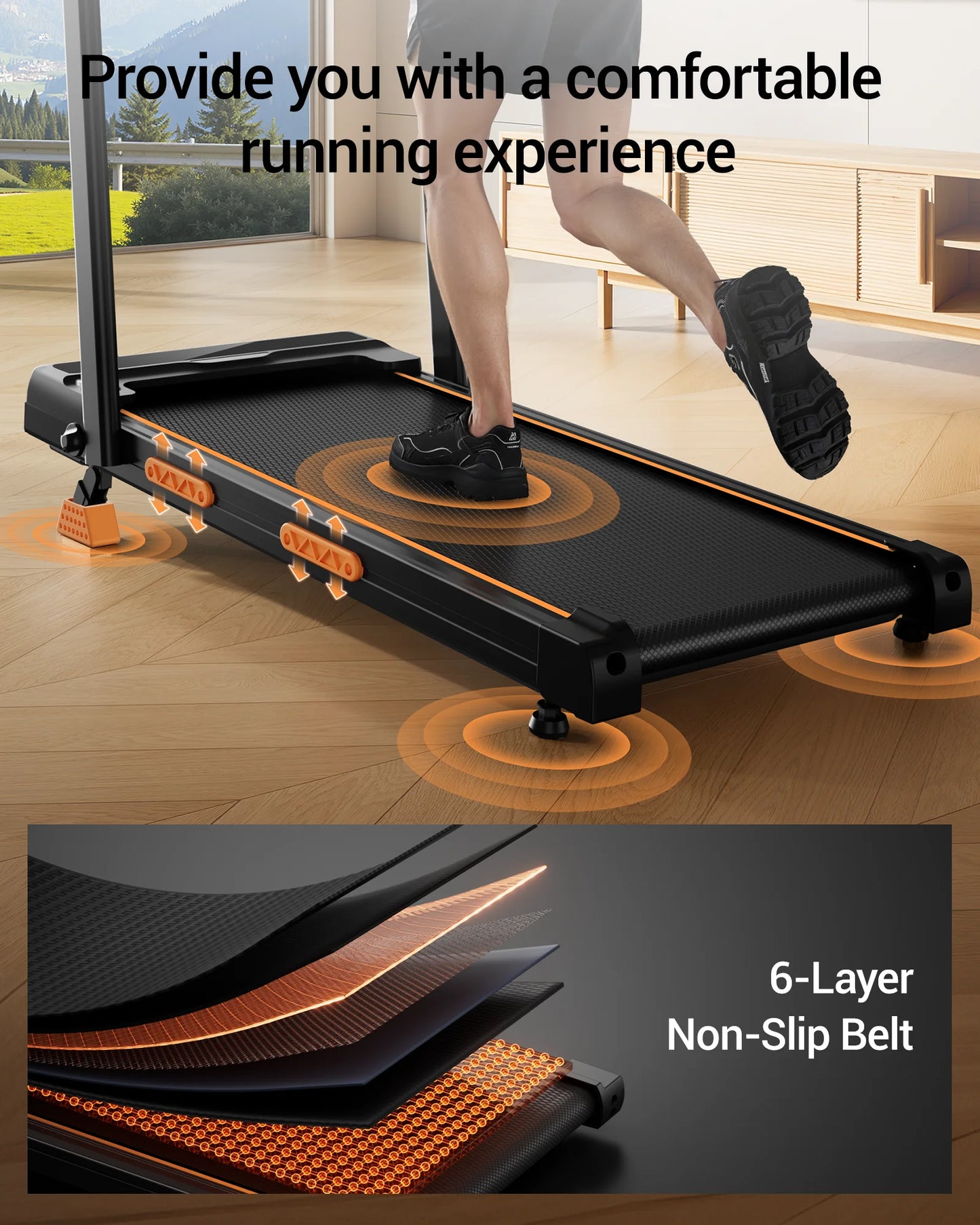 UMAY 2 In 1 Foldable Walking Running Treadmill With Fifteen Percent Incline