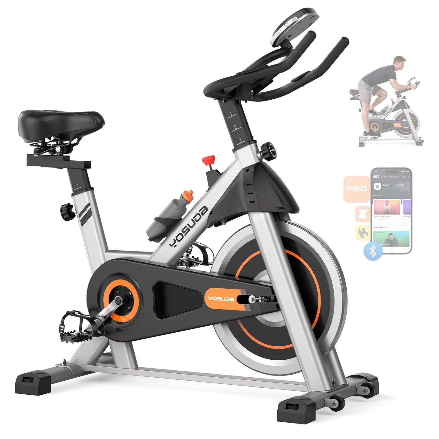 YOSUDA Indoor Magnetic Exercise Bike With Exclusive App Bluetooth