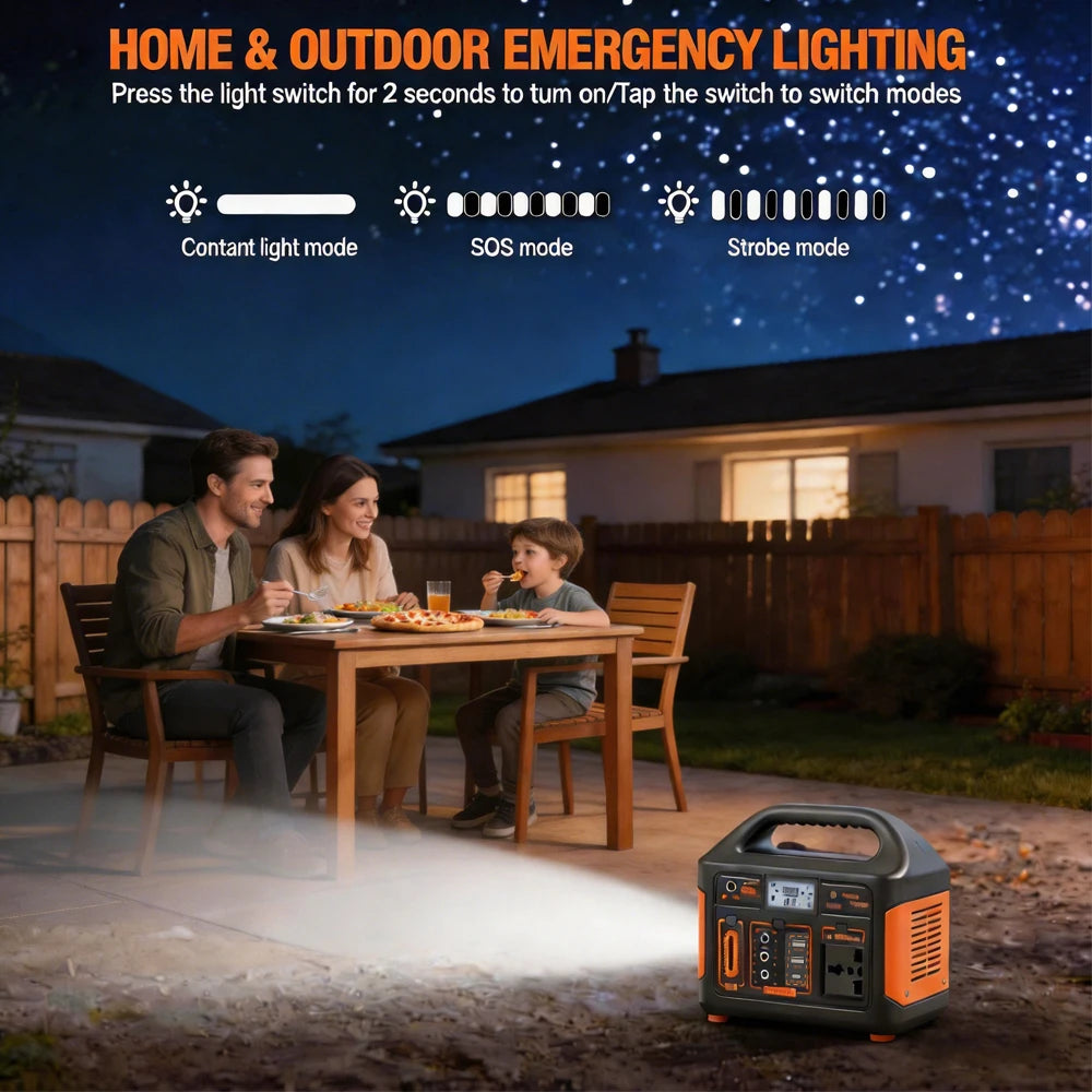 GaiaRay 500W Portable Power Station With 460.8Wh LiFePO4 Battery