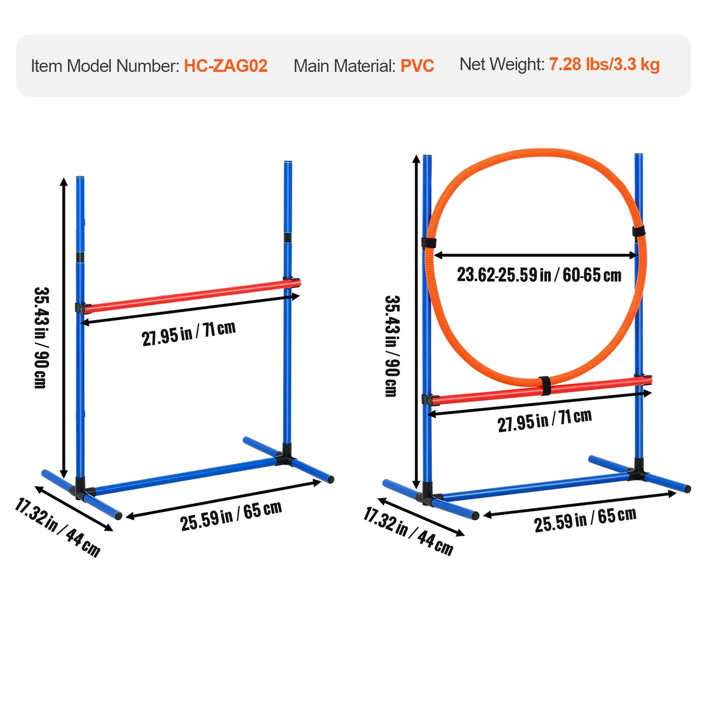 SucceBuy Dog Agility Training Set With Adjustable Hurdles And Poles