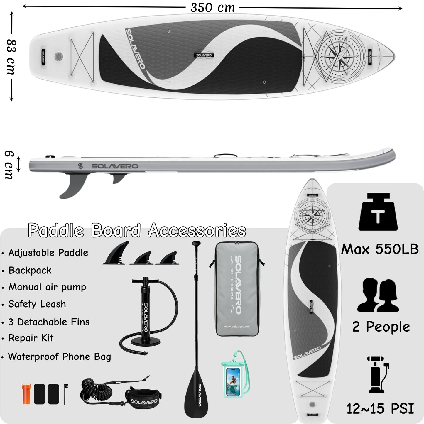Inflatable Stand Up Paddle Board With EVA Deck For Sea