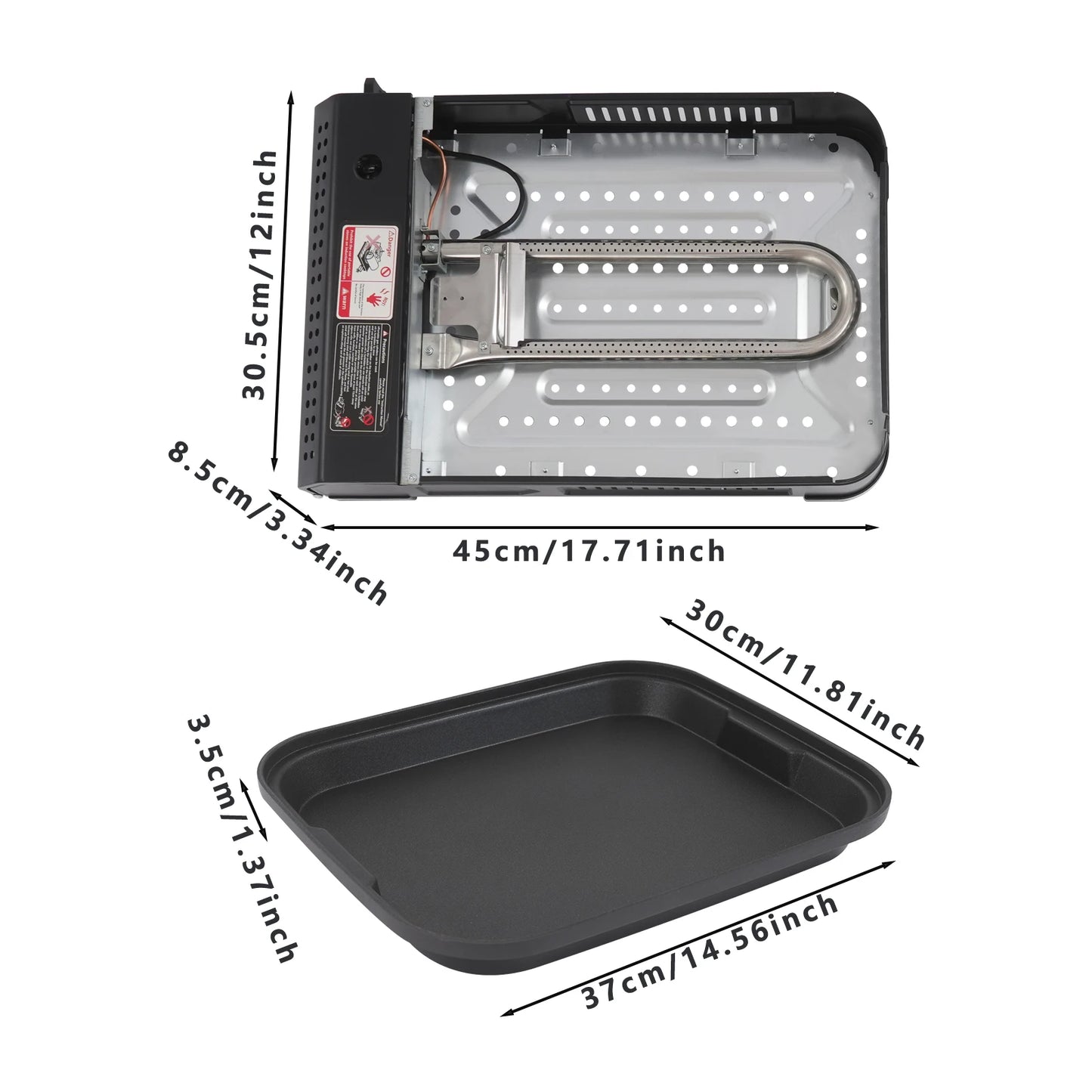 Portable Camping Butane Gas Grill Stove with Grill Pan Lid