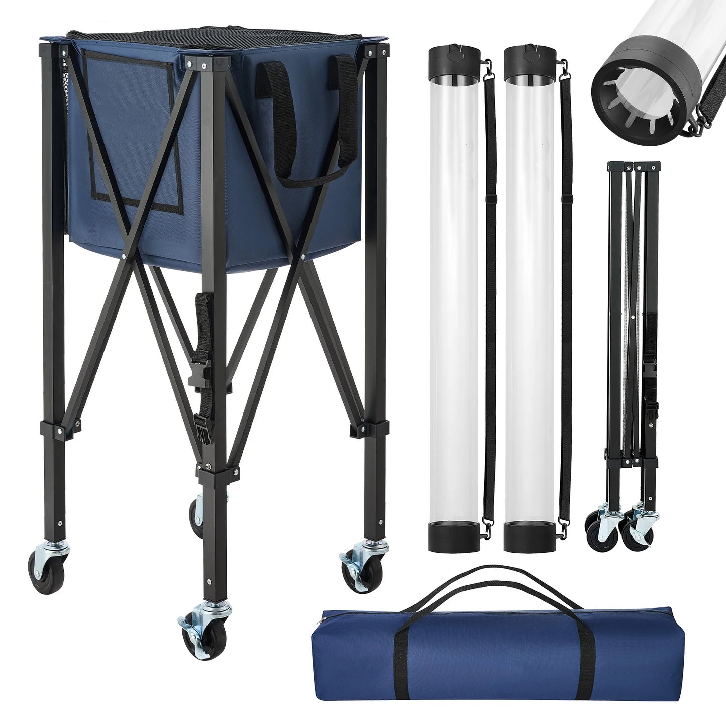 SucceBuy Foldable Tennis And Pickleball Hopper With Wheels