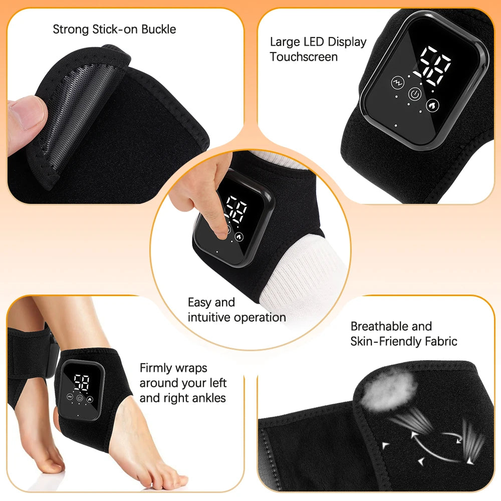 Hailicare Heated Ankle Massager With Heat And Vibration