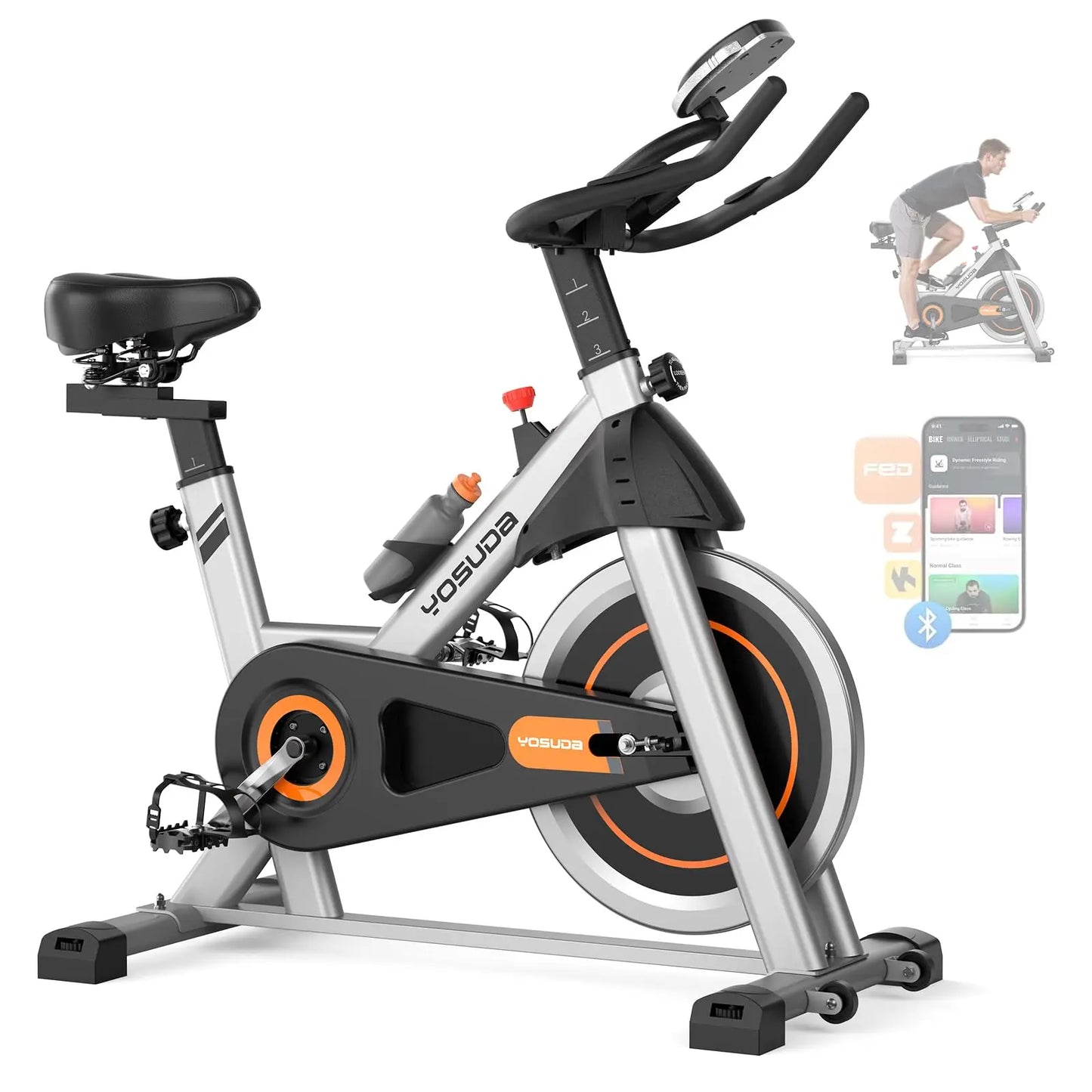 YOSUDA Indoor Magnetic Exercise Bike With Exclusive App Bluetooth