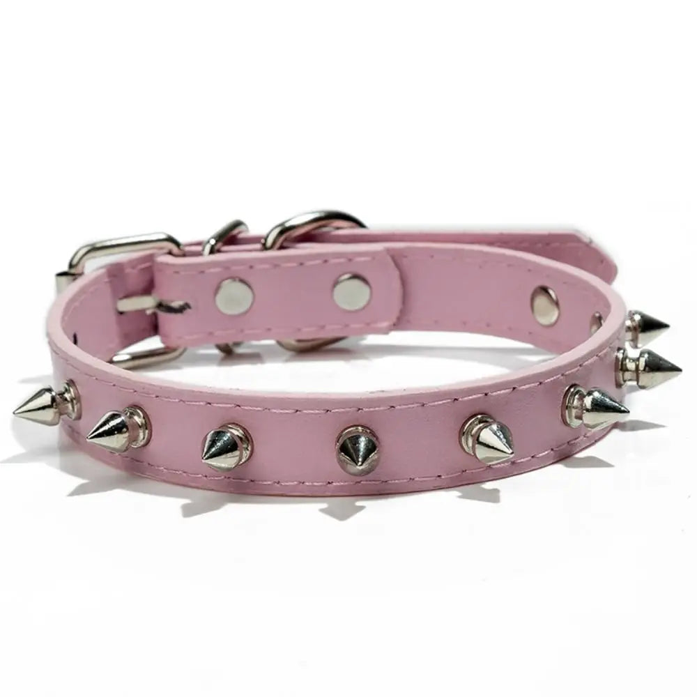 PU Leather Spiked Collar For Cats And Dogs Adjustable