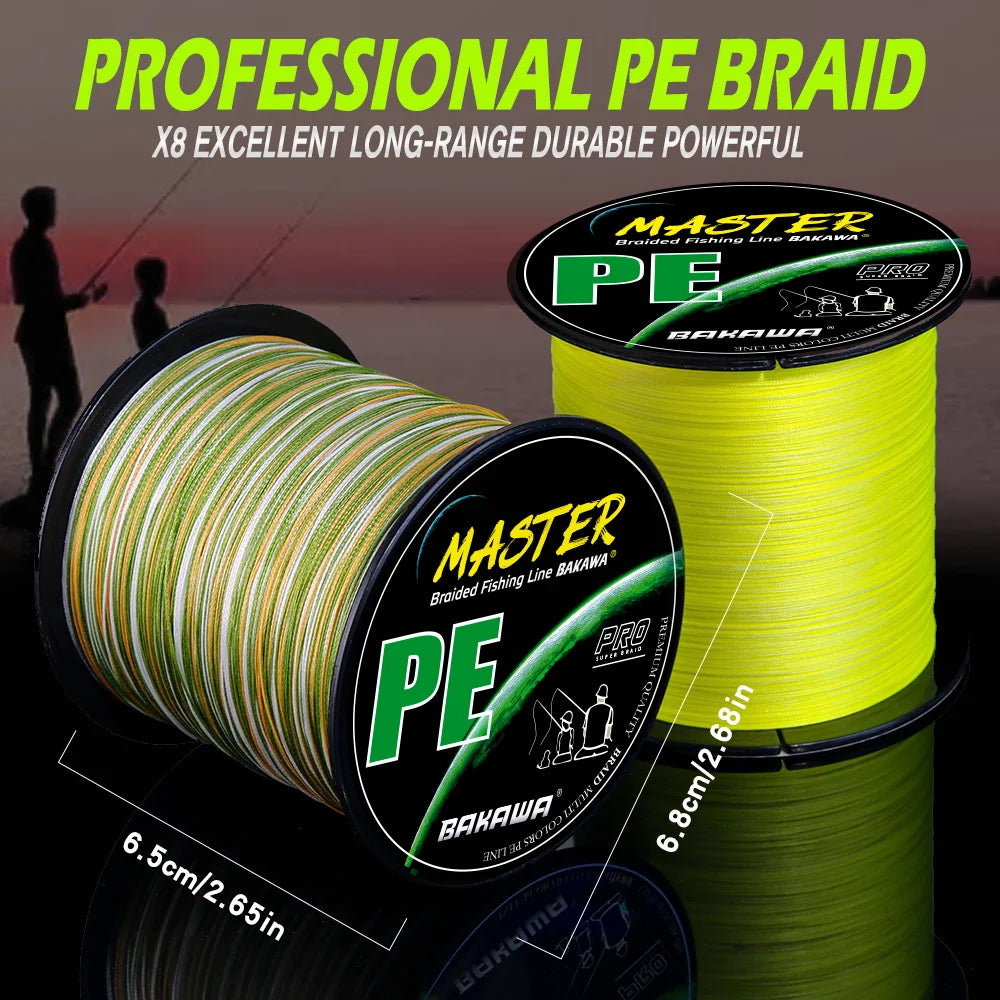 Bakawa 8-Strand Braided PE Fishing Line For Saltwater Carp Casting