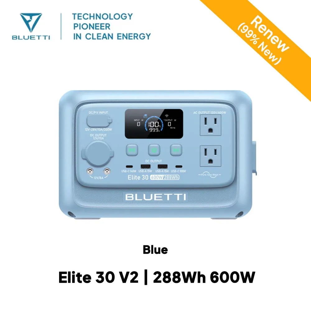 BLUETTI Elite 30 V2 Portable Power Station 288Wh Solar Generator