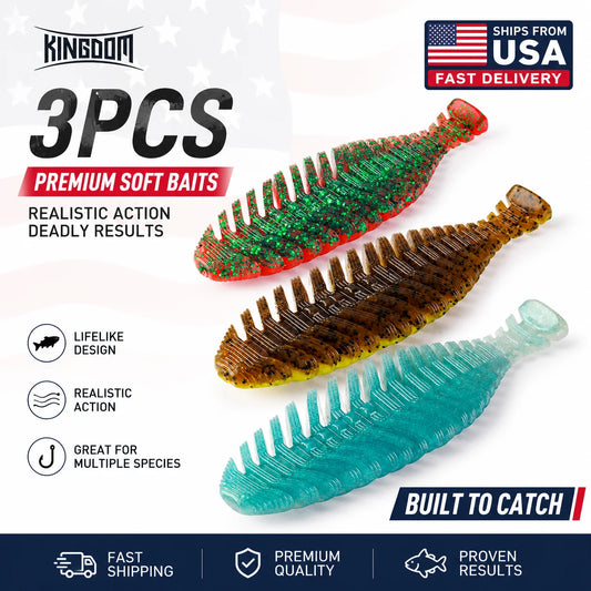 Kingdom Soft Worm Lure Viber Shad Wobbler Pike Bass