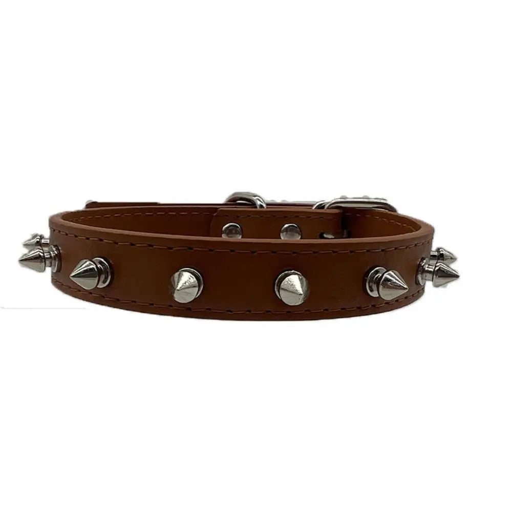 PU Leather Spiked Collar For Cats And Dogs Adjustable