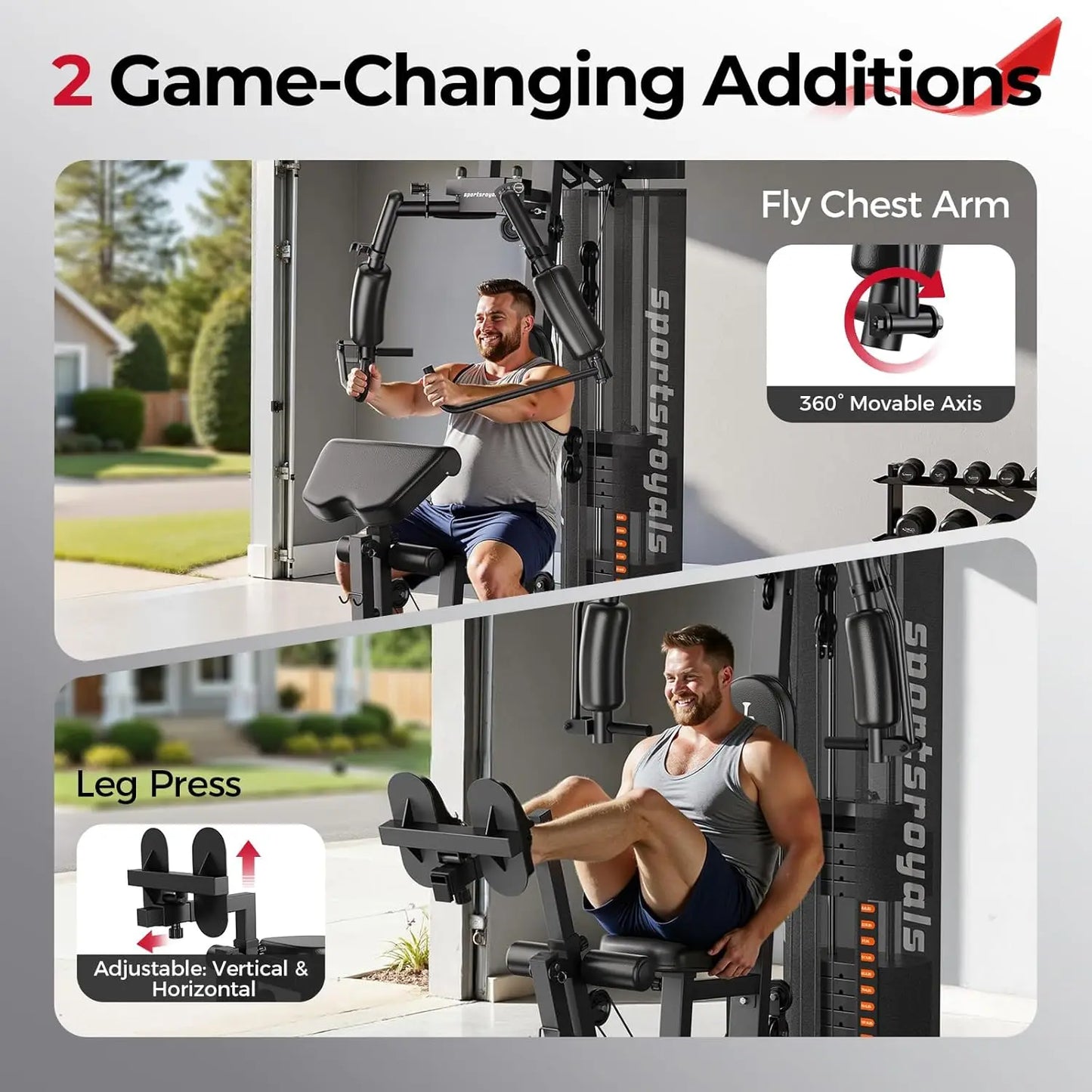 FED Fitness Home Gym System With 150 Lb Stack Pulley