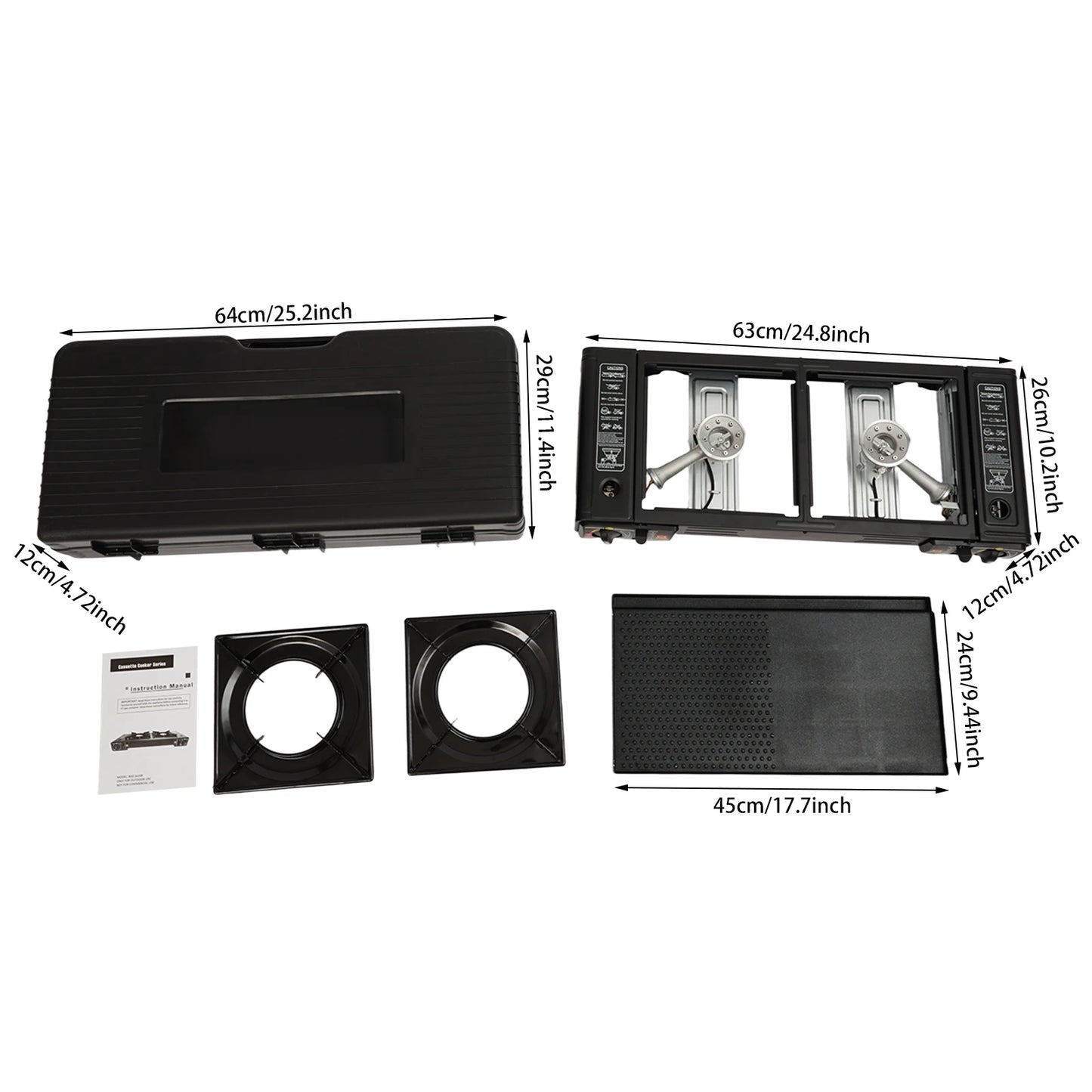 Dual Burner Portable Gas Stove 5000W With Piezo Ignition