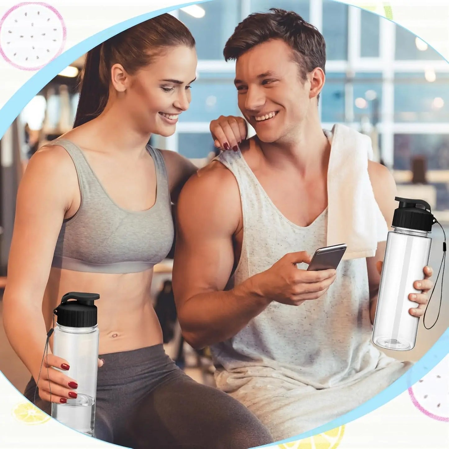 YTYIN 50 Pack Plastic Water Bottles Leak Proof