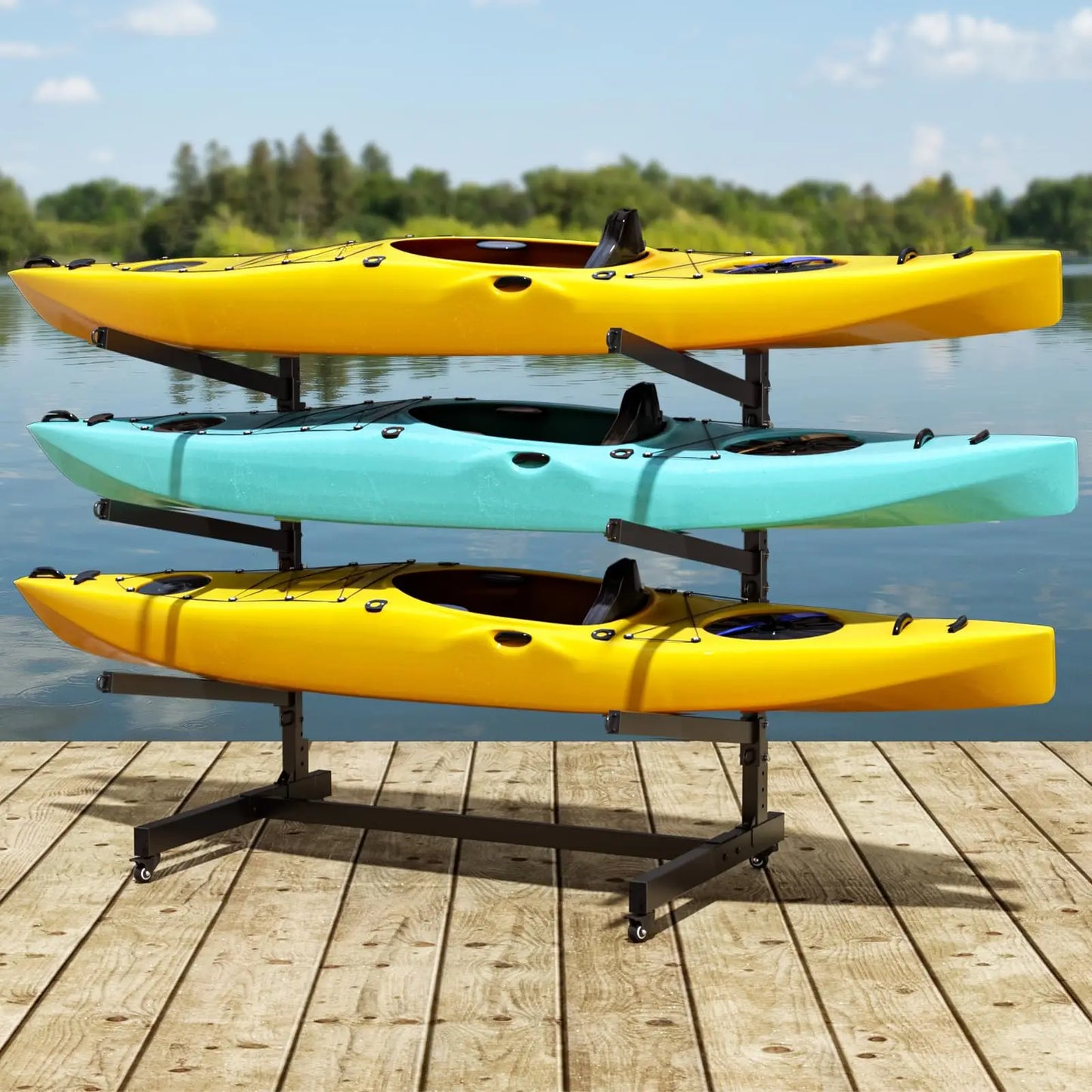 JETTING Heavy Duty Freestanding Storage Rack For Kayaks Canoes SUPs