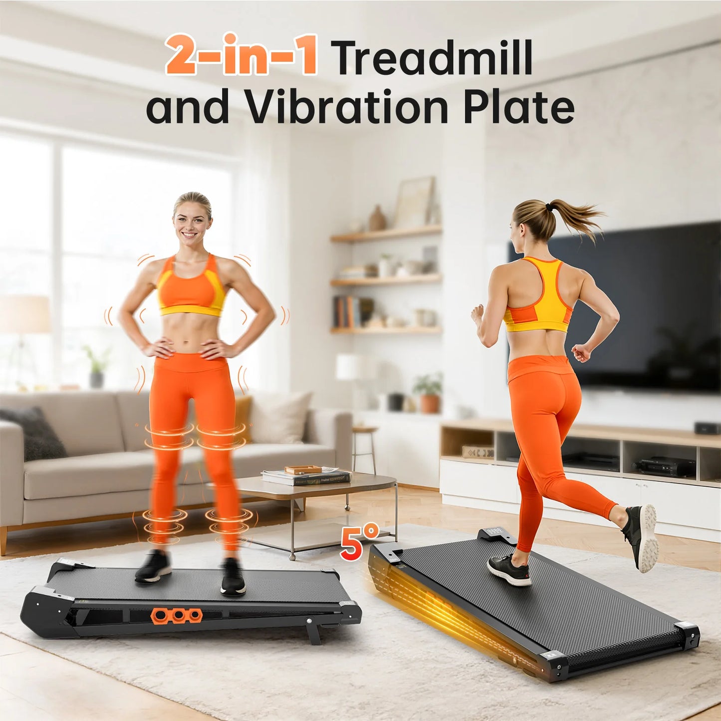 AKLUER Walking Vibration Pad Treadmill With Incline And Remote Control