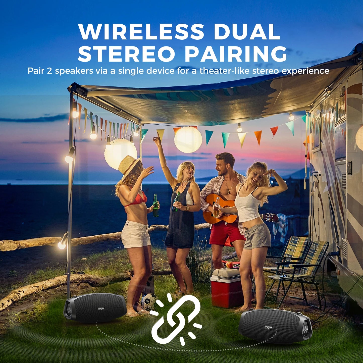 W-King X10MIC Portable Waterproof Bluetooth Speaker With Wireless Mic
