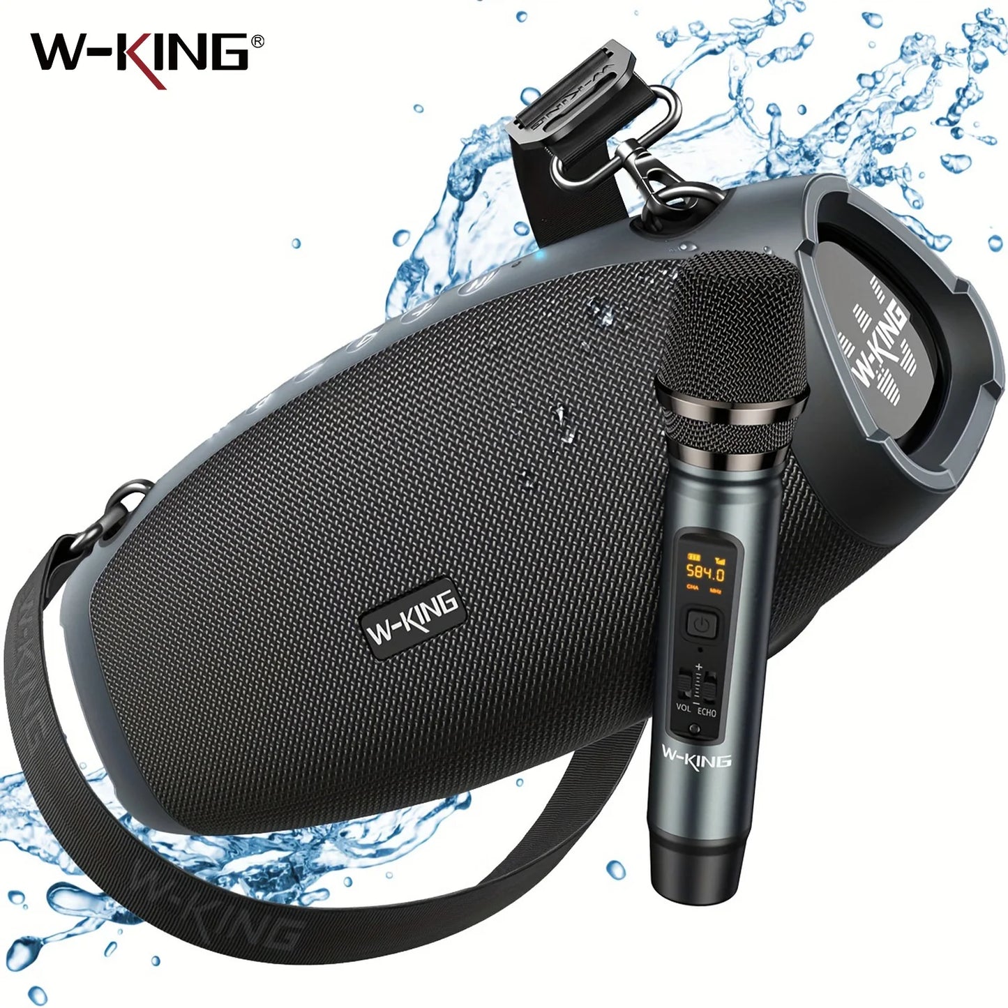 W-King X10MIC Portable Waterproof Bluetooth Speaker With Wireless Mic