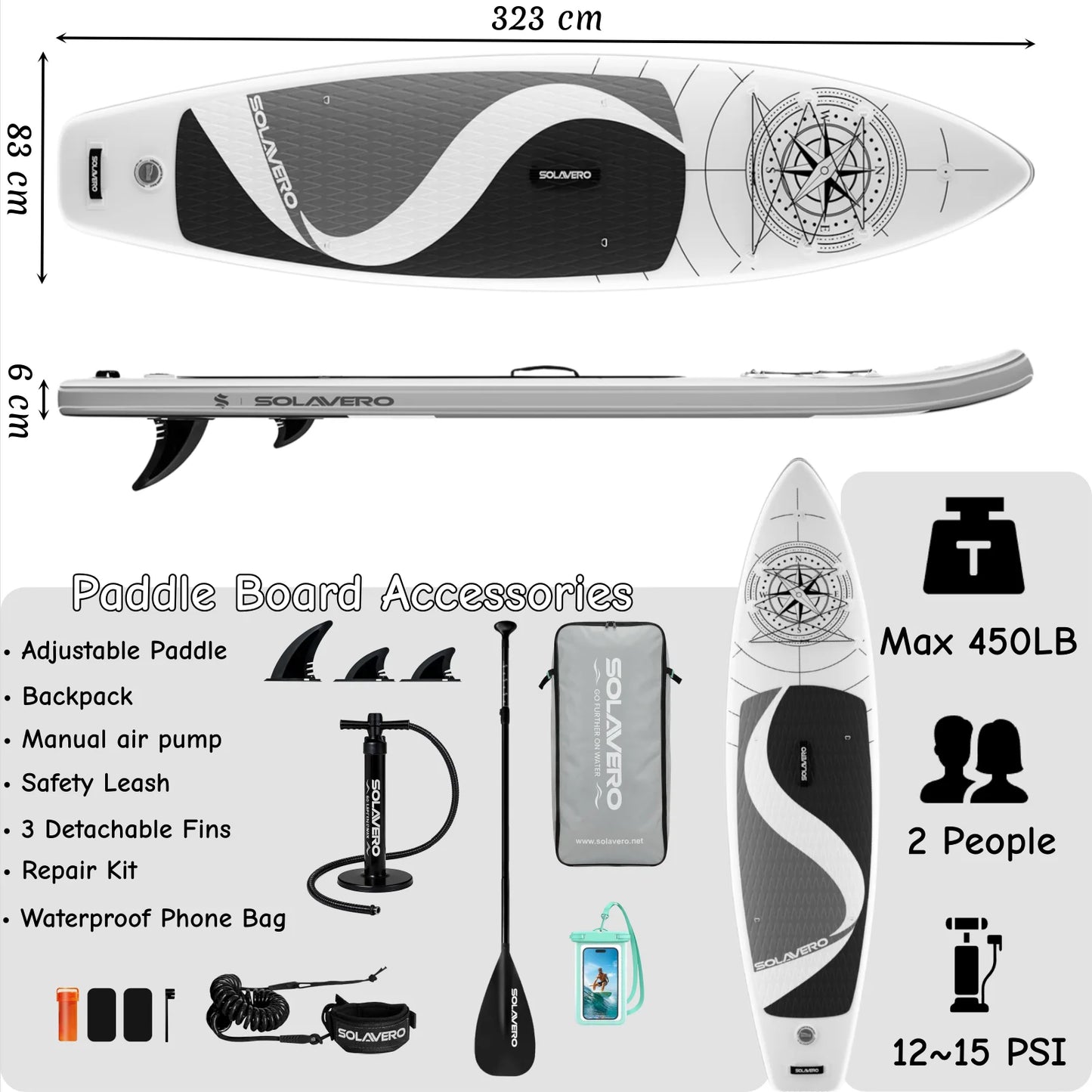 Inflatable Stand Up Paddle Board With EVA Deck For Sea