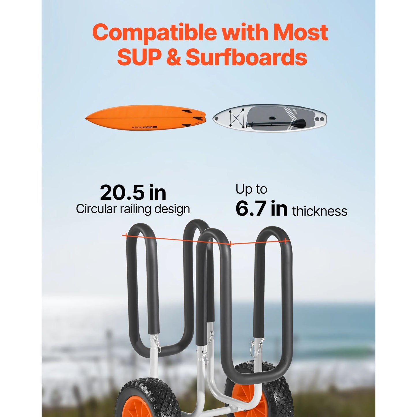 SucceBuy Kayak Cart 150 Lb Paddleboard Trolley
