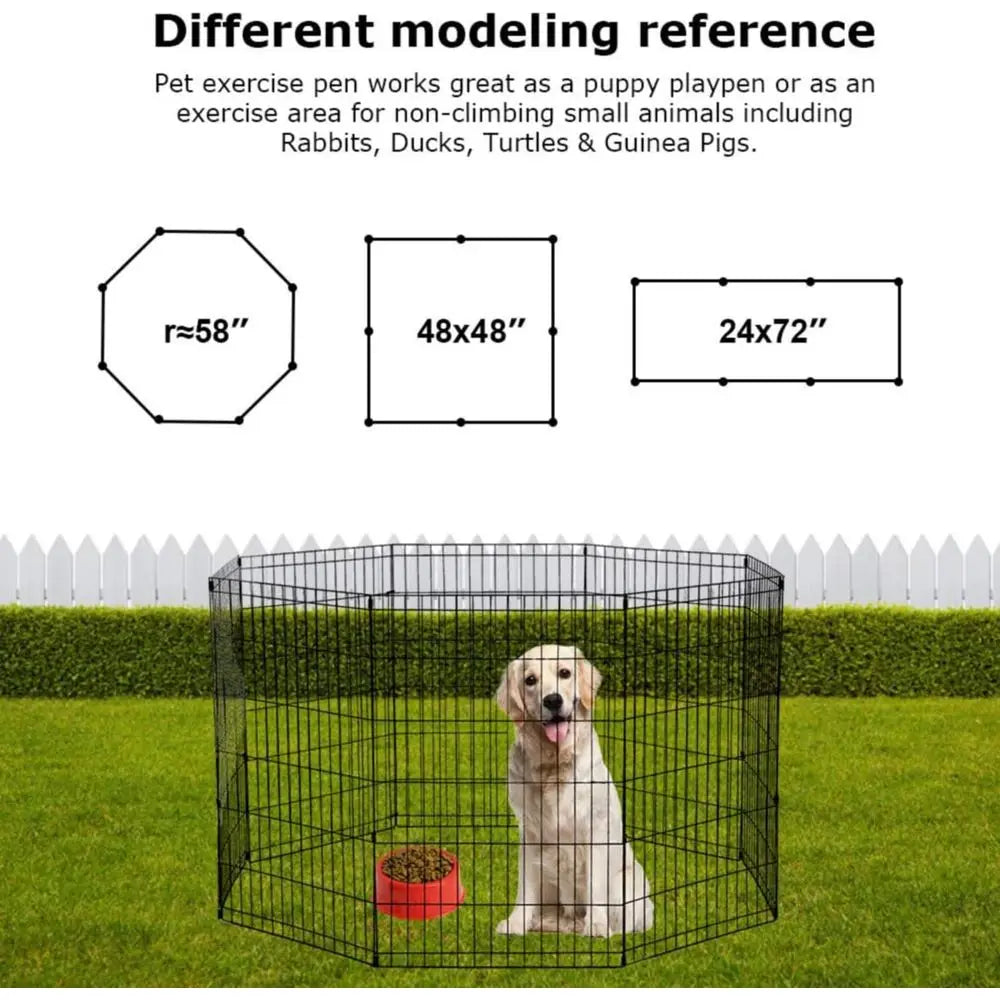 Portable Metal Dog Exercise Playpen With Access Door