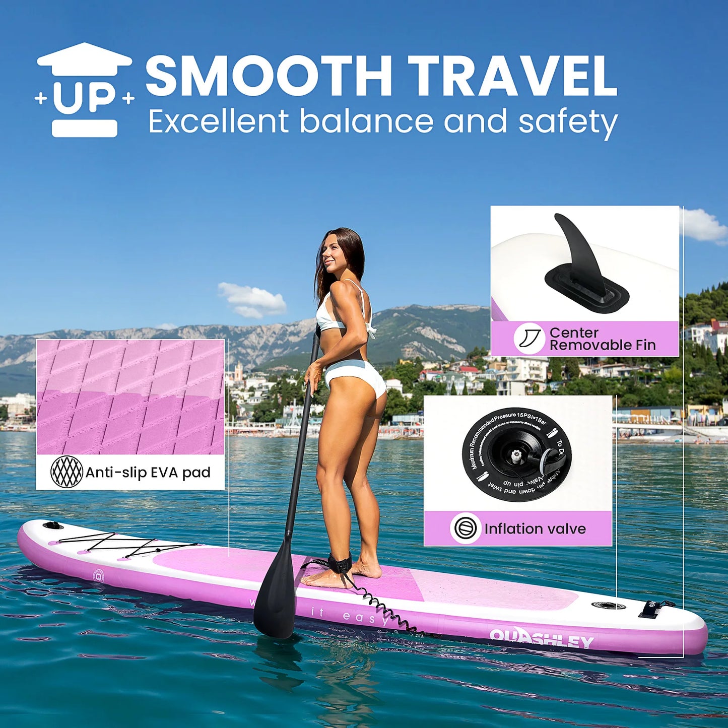 Quashley Inflatable Stand Up Paddleboard For All Skill Levels