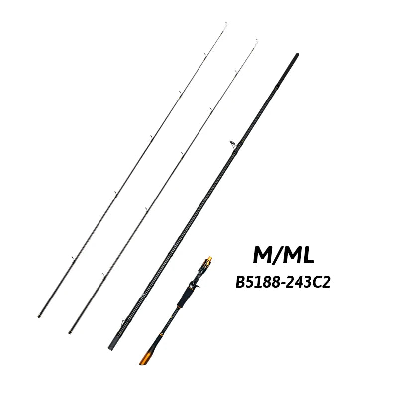 BIUTIFU Spinning Casting Rod With Fuji Guides Carbon