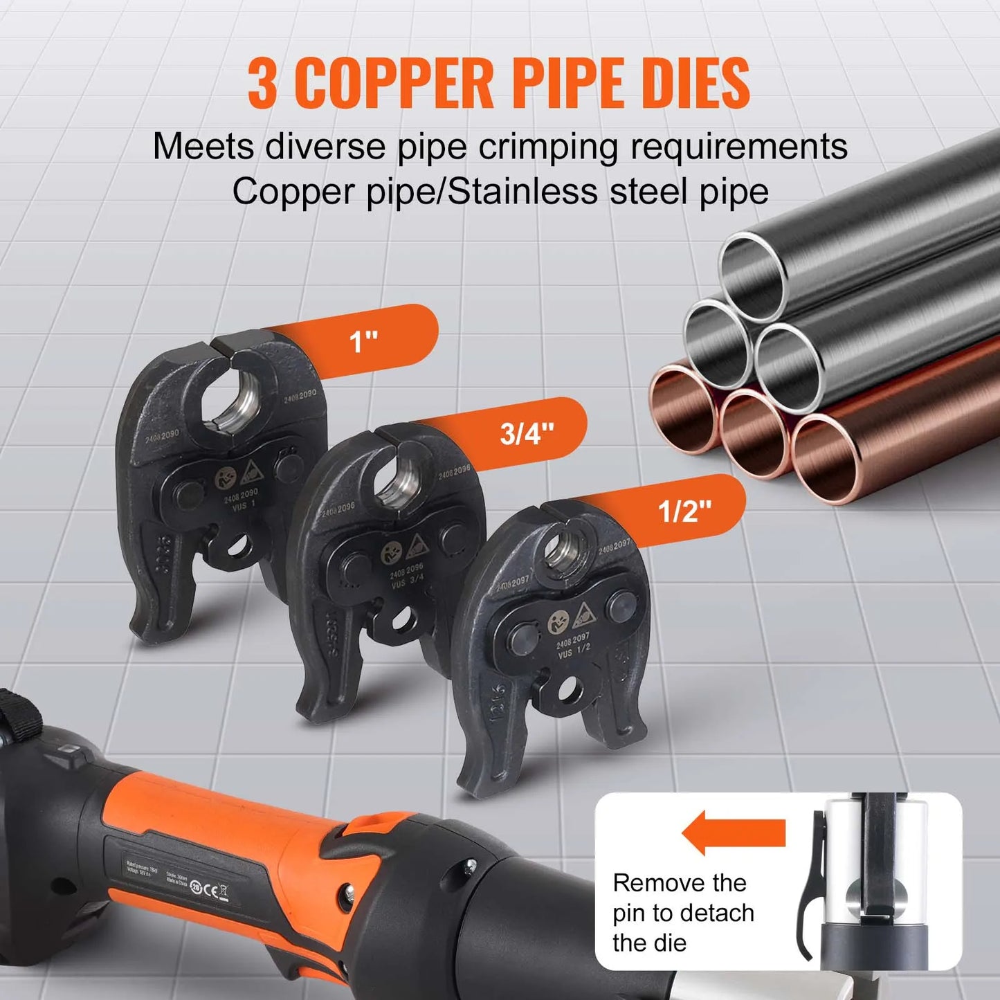 SucceBuy 18V Electric Pipe Crimping Tool Copper Propress Compatible