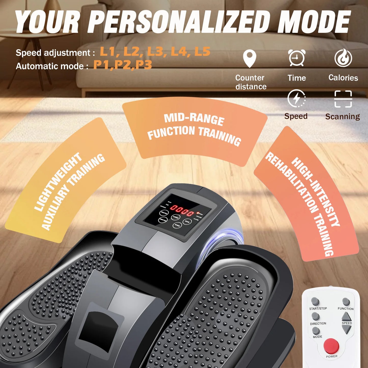 Gamewiu Mini Portable Under Desk Elliptical Pedal Exerciser Remote