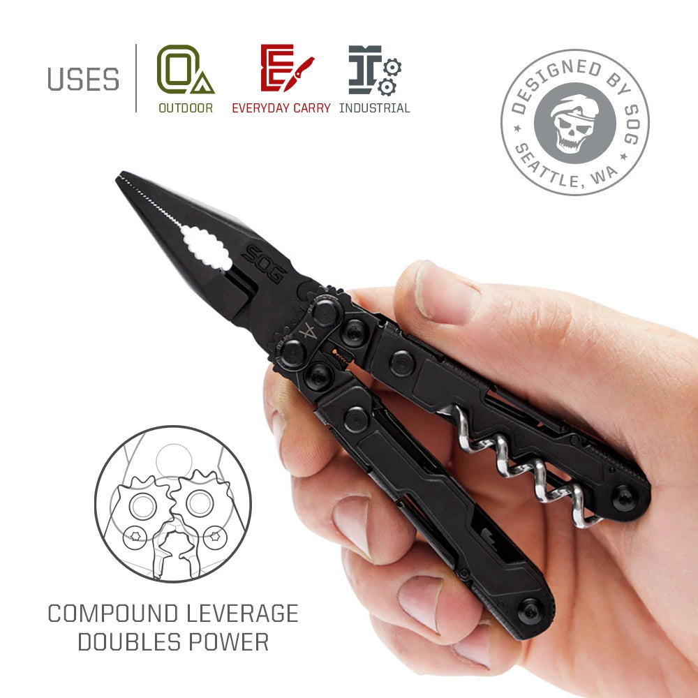 SOG PowerLitre Stainless Steel Multitool With Corkscrew