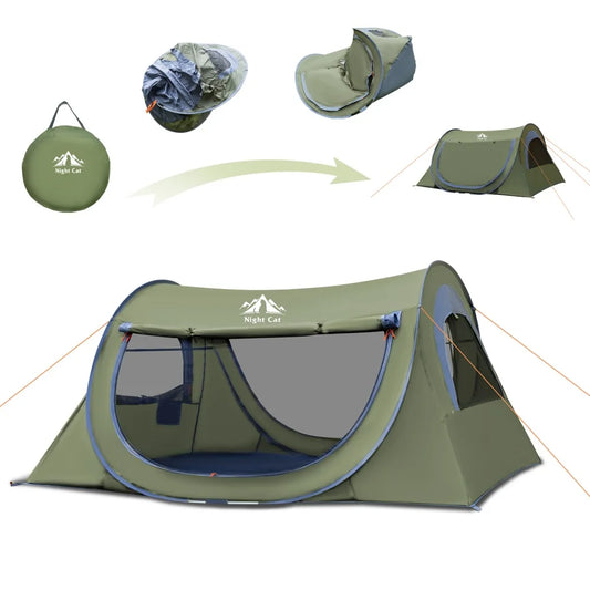 Night Cat Two Person Pop Up Tent With Mosquito Net