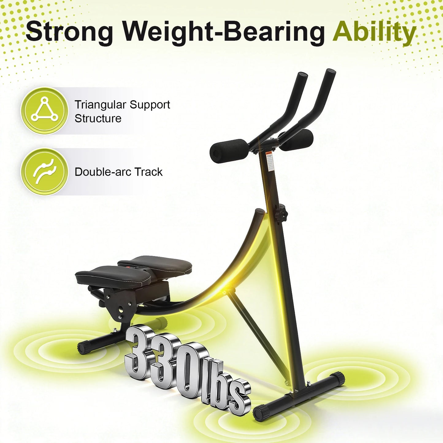 Ab Machine With LED Display 330lb Capacity 3 Level Adjustable