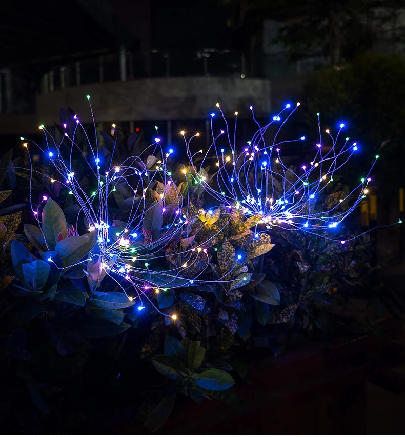 60 LEDs Solar Firework Lights Outdoor Garden Pathway Lighting